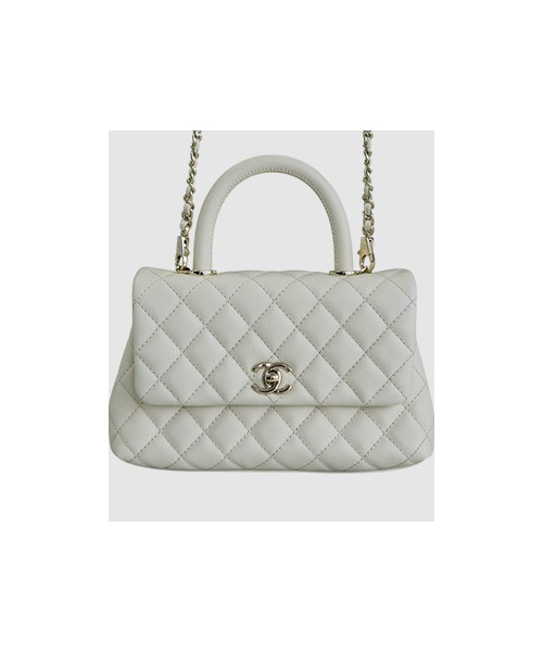 샤넬 코코핸들 오프화이트 스몰 캐비어