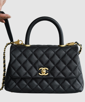 샤넬 코코핸들 블랙 금장 스몰 캐비어