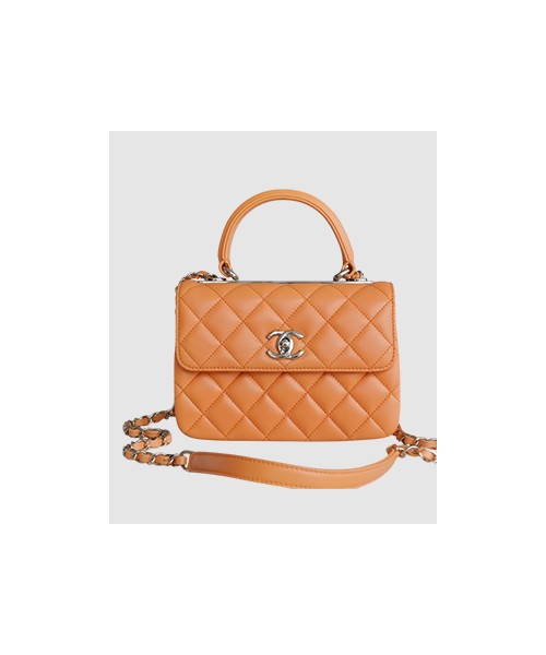 샤넬 트렌디 CC 카라멜 미니 램스킨