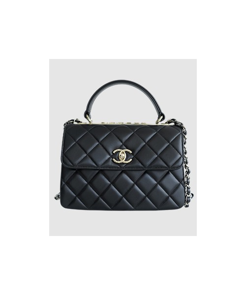 샤넬 트렌디 CC 블랙 스몰 램스킨 A92236