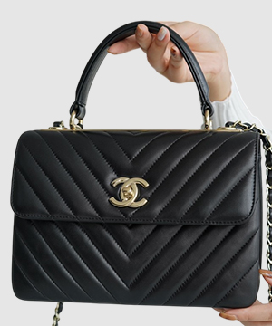 샤넬 탑핸들 트렌디 CC 블랙 스몰 램스킨