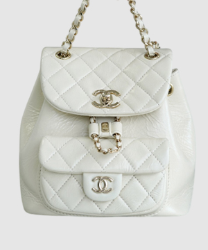 샤넬 22A 듀마 포켓 백 화이트