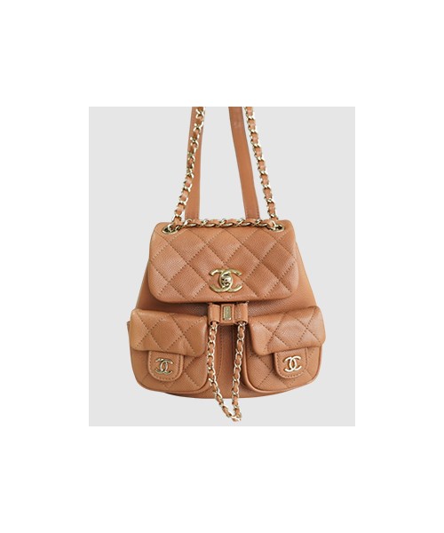 샤넬 23A 듀마 더블 포켓 백 라지 카라멜