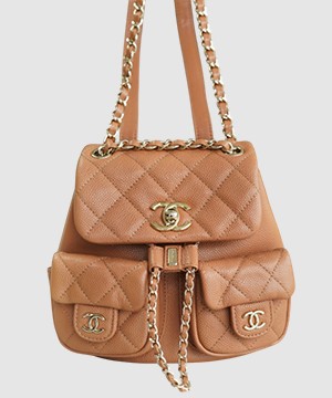샤넬 23A 듀마 더블 포켓 백 스몰 카라멜