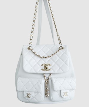 샤넬 23A 듀마 더블 포켓 백 라지 화이트