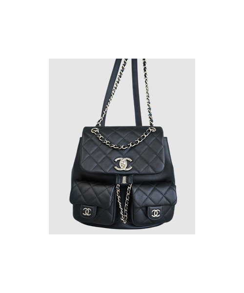 샤넬 23A 듀마 더블 포켓 백 라지 블랙
