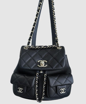 샤넬 23A 듀마 더블 포켓 백 스몰 블랙