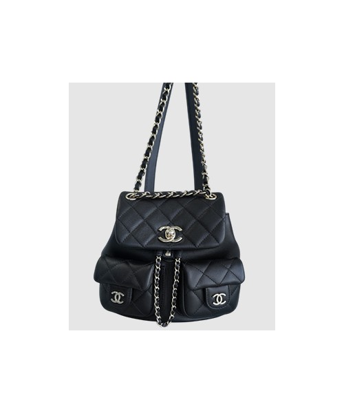 샤넬 23A 듀마 더블 포켓 백 스몰 블랙