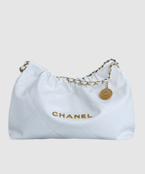 샤넬 22백 가로 버전 화이트 금장