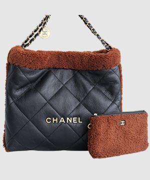 샤넬 22백 한정판 테디 브라운 블랙