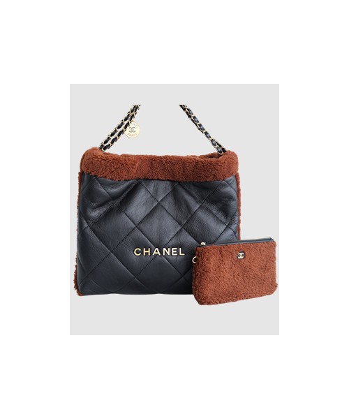 샤넬 22백 한정판 테디 브라운 블랙