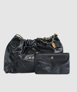 샤넬 22백 가로 버전 블랙 금장