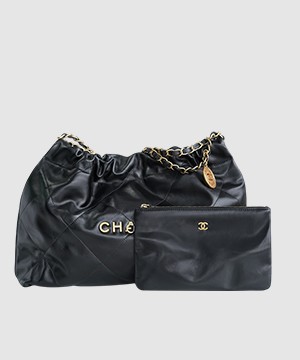 샤넬 22백 가로 버전 블랙 금장