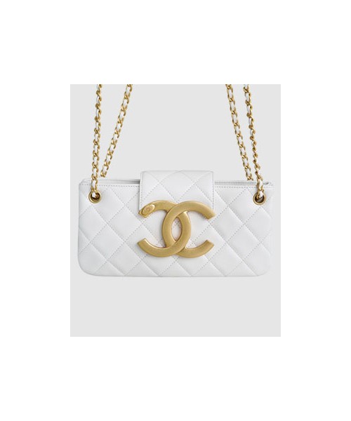 샤넬 24C 크루즈 메신저 백 라지 빅로고 화이트