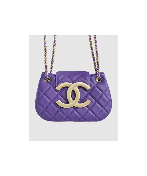 샤넬 24C 크루즈 메신저 백 스몰 빅로고 퍼플 AS4609