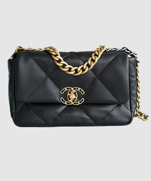 샤넬 19백 스몰 체인 램스킨 블랙