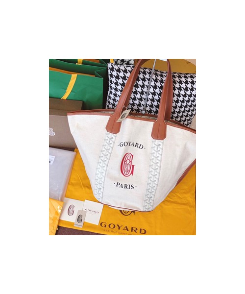 고야드 리버시블 캔버스 쇼퍼백 화이트