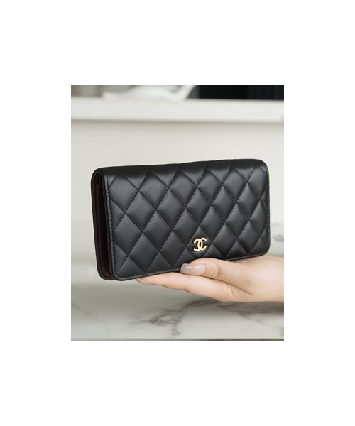 샤넬 플랩 장지갑 램스킨 금장 A31509