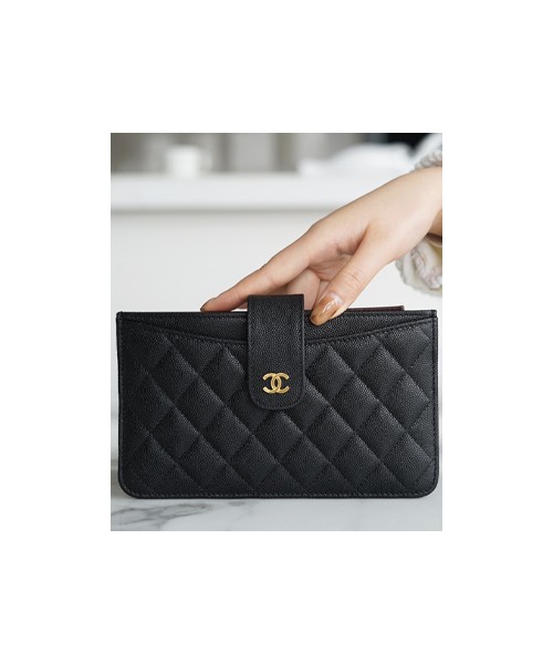 샤넬 장지갑 캐비어 금장 AP6616