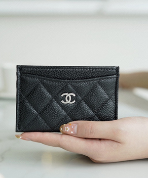 샤넬 클래식 카드지갑 캐비어 은장 블랙 AP0213