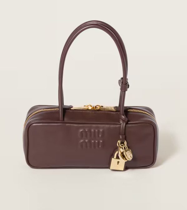 미우미우 가죽 보 백 높이 11.5cm 폭 28cm 길이 8cm