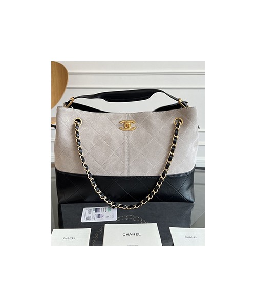 샤넬 25공방 스웨이드 투톤 숄더백 AS5634