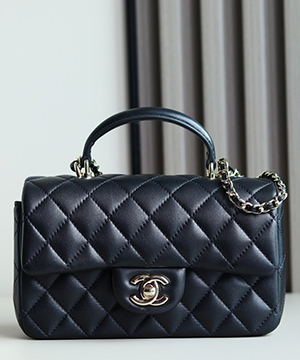 샤넬 핸들 미니 CF 플랩백 램스킨 금장