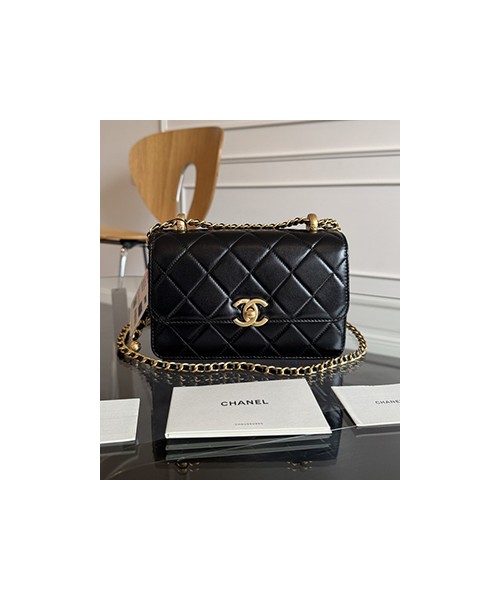 샤넬 24C 뉴시즌 체인 플랩백 19 블랙 AS2649