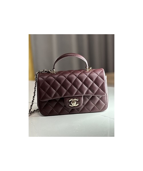 샤넬 핸들 미니 CF 플랩백 램스킨