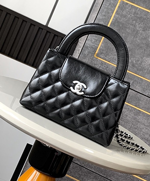 샤넬 샤이니 카프스킨 나노 켈리 핸들백 은장