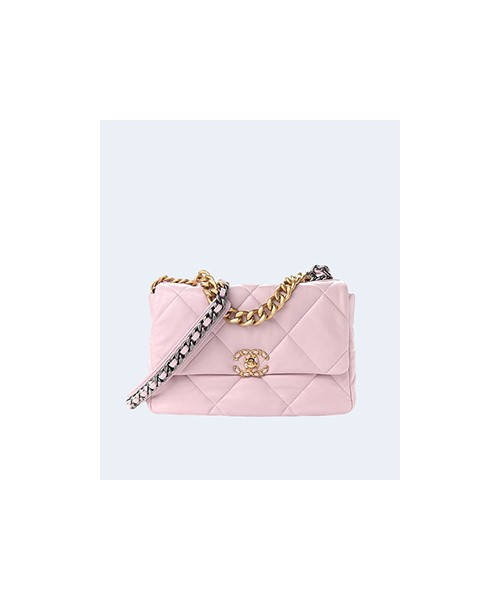 샤넬 19백 미디움 램스킨 페일 핑크 골드