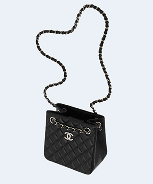 샤넬 턴 락 버킷 미니백