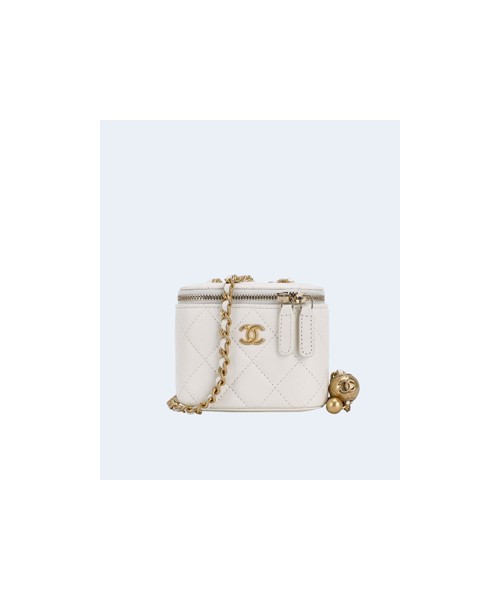 샤넬 스몰 체인 코스메틱 캐비어 화이트