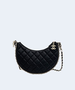 샤넬 체인트리밍 호보백 스몰 블랙