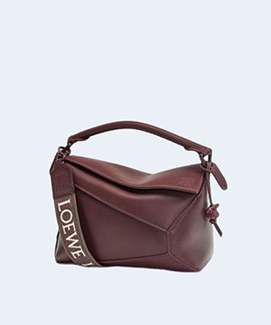 로에베 사틴 스몰 퍼즐 엣지 백 버건디