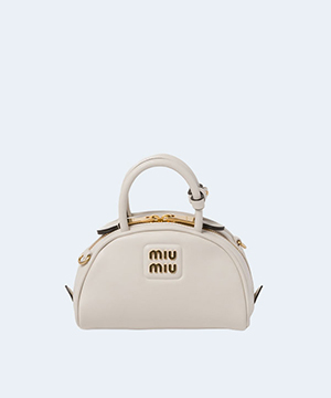 미우미우 가죽 탑 핸들 미니백 화이트