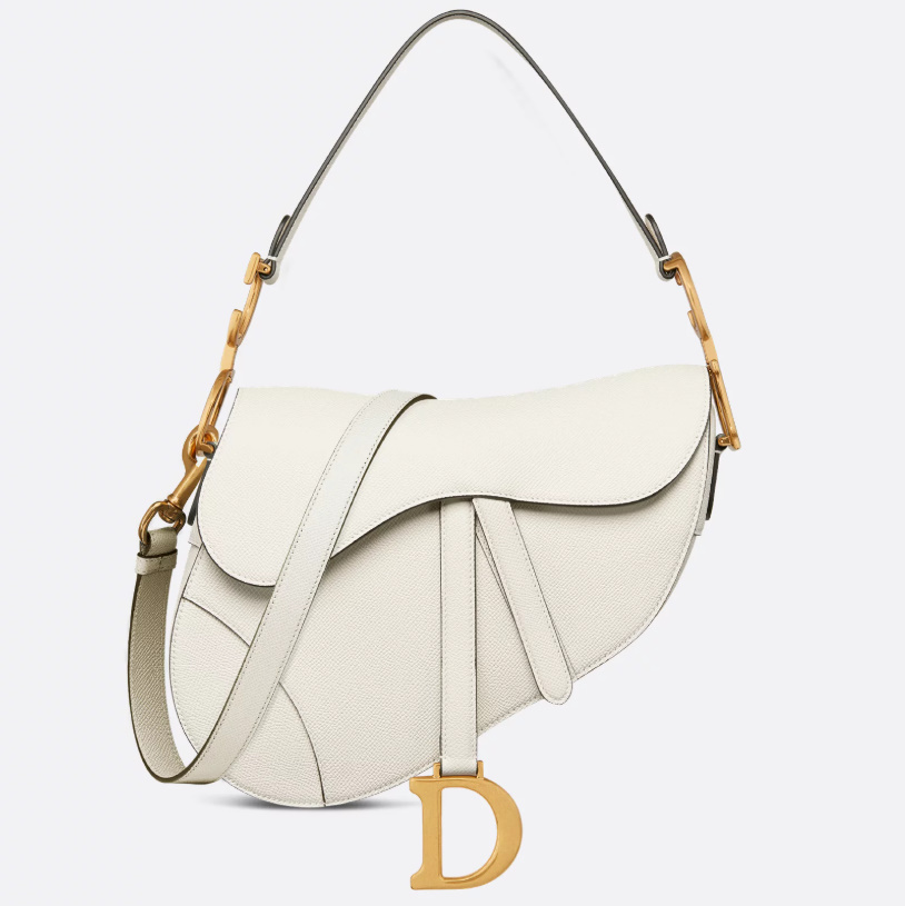 디올 Saddle 스트랩백 라떼 그레인 송아지 가죽 크기: 25.5 x 20 x 6.5cm (길이 x 높이 x 너비)