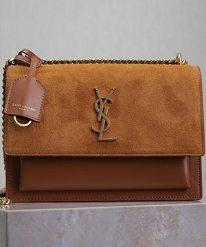 생로랑 선셋백 레더 미듐 금장