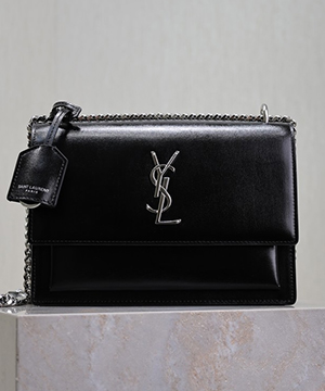 생로랑 선셋백 레더 미듐 은장