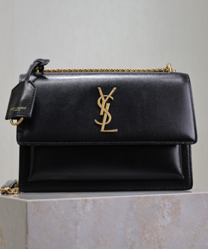 생로랑 선셋백 레더 미듐 금장