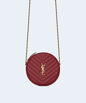 생로랑 쉐브론 라운드 카메라 백 레드