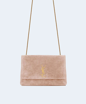 생로랑 미디움 스웨이드 리버서블 양면 케이트 백 베이지