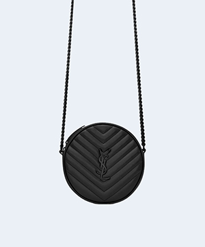 생로랑 쉐브론 라운드 카메라 백 다크