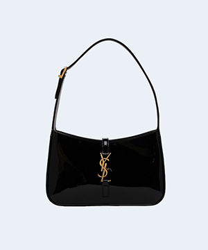 생로랑 LE 5 A 7 카바스 샤이니 레더 호보백 블랙
