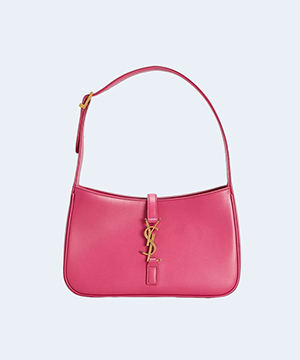 생로랑 LE 5 A 7 카바스 레더 호보백 핑크 금장