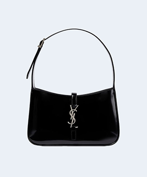 생로랑 LE 5 A 7 카바스 레더 호보백 블랙 은장