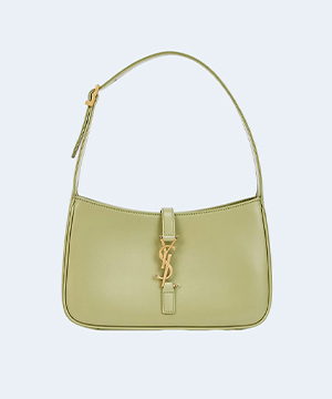 생로랑 LE 5 A 7 카바스 레더 호보백 라이트 그린