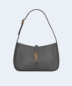 생로랑 LE 5 A 7 카바스 레더 호보백 그레이 골드