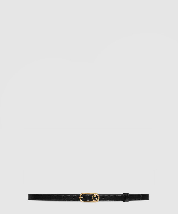 구찌 라운드 인터로킹 G 씬 벨트 760159