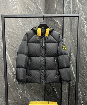 펜디 자카드 로고 다운 패딩